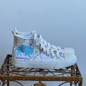 Buffalo Bills Handmade Spatter Paint Sneakers EUC